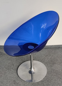 Krzesło KARTELL Eros niebieskie, transparentne tworzywo
