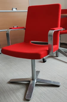 Krzesło SoftX czerwone, chrom