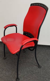 Krzesło konferencyjne SITAG czerwone skóra