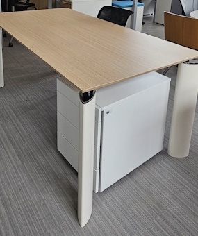 Biurko 180x90 dąb noga biała łezka
