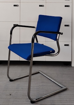 Krzesło ProfiM KALA niebieskie, płoza chrom