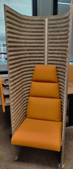 Fotel akustyczny NOTI  wysoki szary żółty