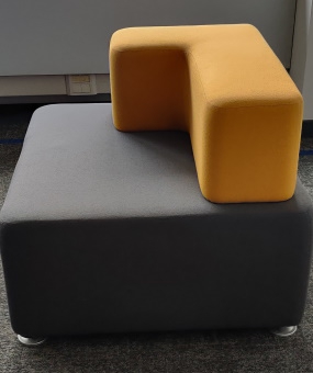 Siedzisko/sofa Steelcase B-Free 85x85 szaro-żółte