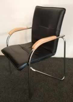 Krzesło konferencyjne skóra czarne NS