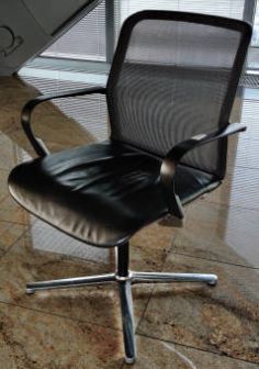 Krzesło konferencyjne BENE FILO siatka, skóra