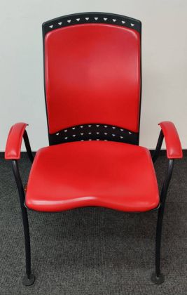 Krzesło konferencyjne SITAG czerwone skóra - zdjęcie główneKrzesło konferencyjne SITAG czerwone skóra - zdjęcie główne
