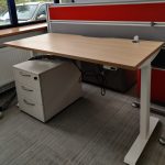 Biurko elektryczne FURNIKO 160x80(76) dąb bielony LINAK