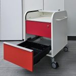 Kontenerek/szafka Bene  mobilna Caddy mini 61x43x50 biała i czerwona