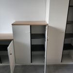 Szafa K&N 3OH biała, szer. 80 cm, top dębowy