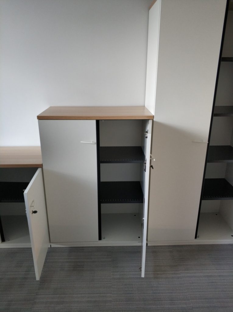 Szafa K&N 3OH biała, szer. 80 cm, top dębowy