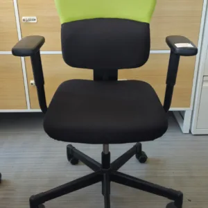 Fotel obrotowy STEELCASE LET'S B zielono-czarno-czarny (przetapicerowane siedzisko)