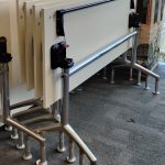 Stół mobilny BENE 160x60 biały kółka