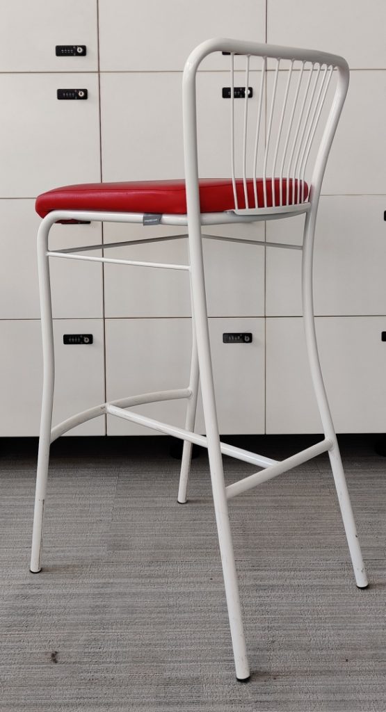 Hocker RETRO PRL biało-czerwony