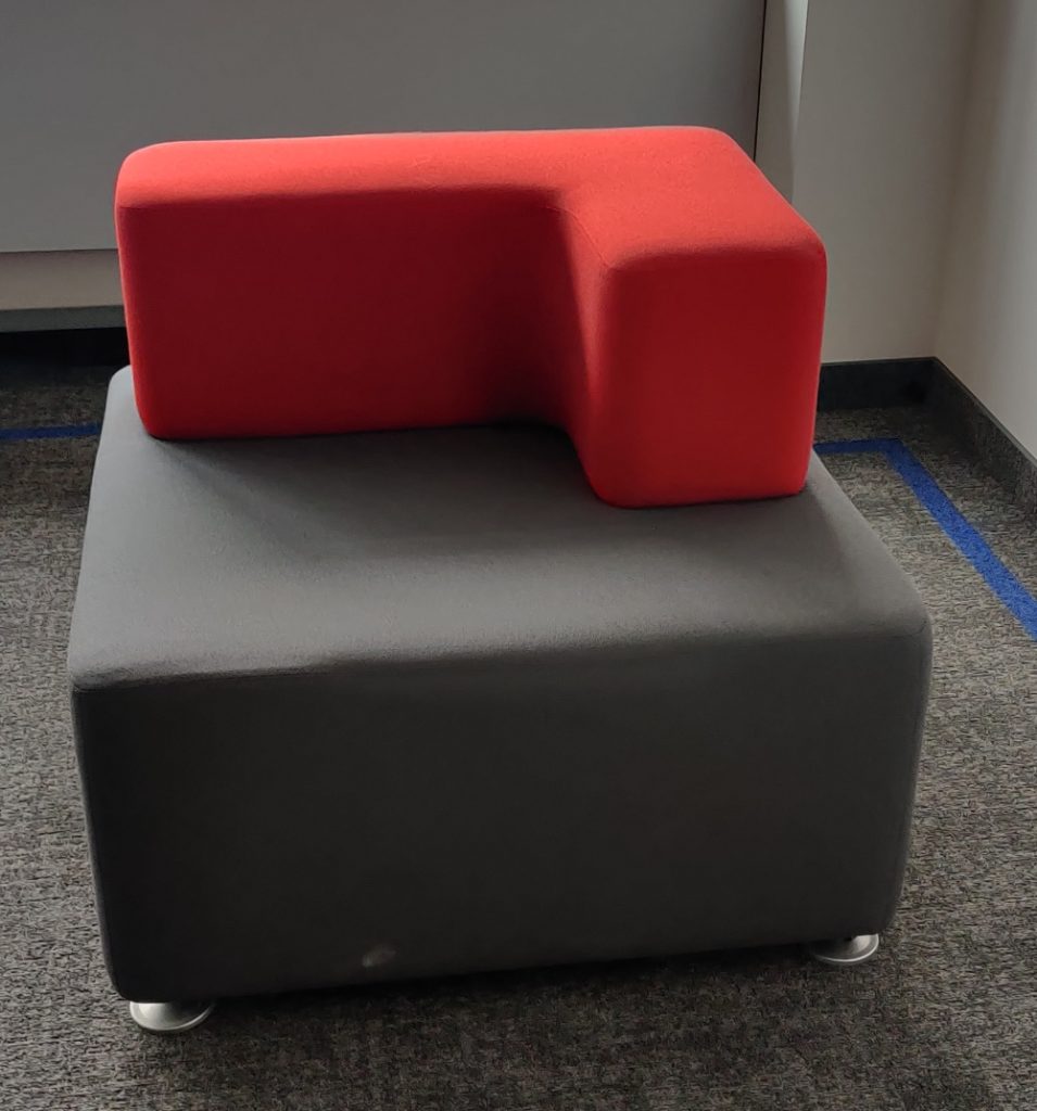 Siedzisko/sofa Steelcase B-Free 85x85 szaro-czerwone L