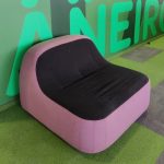 Fotel Softline Sand fioletowo-szary 100x100, wys. 70 cm