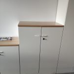Szafa K&N 3OH biała, szer. 80 cm, top dębowy