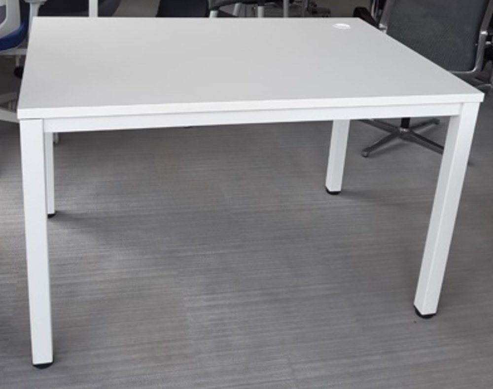 Biurko 120x80 białe (nogi i blat) noga I kwadrat