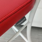 Hocker RETRO PRL biało-czerwony