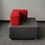 Siedzisko/sofa Steelcase B-Free 85x85 szaro-czerwone L