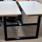 Bench 2-os elektryczny Vitra 160x80 biały konstrukcja czarna