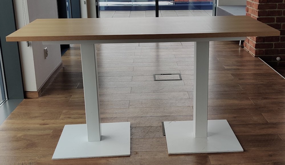 Stół do kantyny FURNIKO 140x60 dąb biała baza