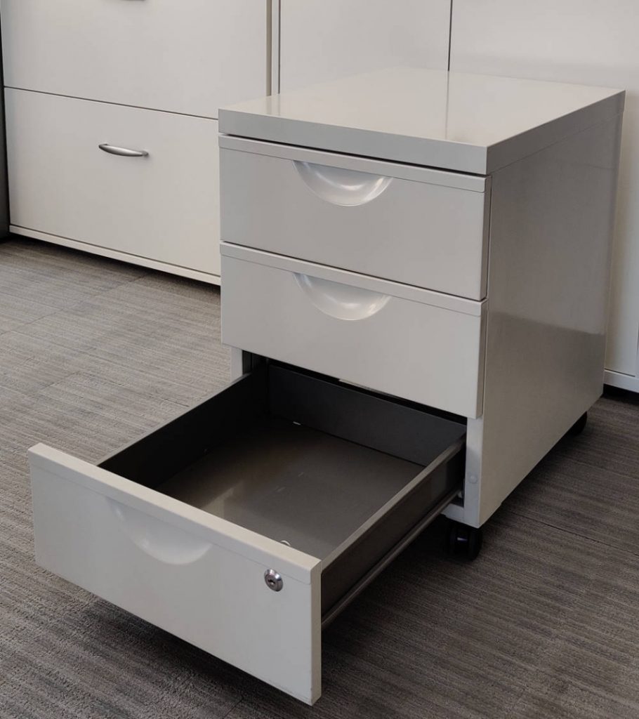 Kontener IKEA 3-szuflady metalowy biały