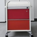 Kontenerek/szafka Bene  mobilna Caddy mini 61x43x50 biała i czerwona