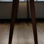 Stół kantyna FURNIKO TUNDRA wysoki 200x60 biały blat nogi drewno