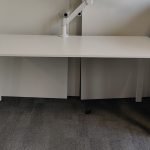 Biurko BENE 160x80 białe z wysuwem, noga U