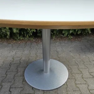 Stół kantyna śr. 120 cm IKEA Billsta biały, talerz szary kat. B