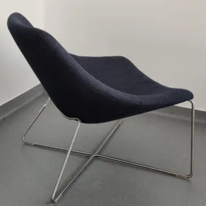 Fotel tapicerowany NOTI szary/jeans na płozach