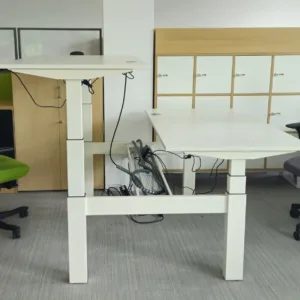Bench 2 os. elektryczny Ahrend 140x70 biały