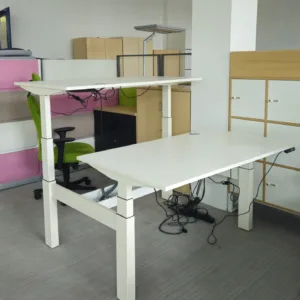 Bench 2 os. elektryczny Ahrend 140x70 biały