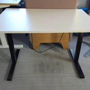 Biurko elektryczne LINAK 120x80 białe konstrukcja czarna