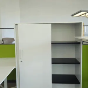 Szafa Steelcase 4OH szer. 120 biała, drzwi przesuwne