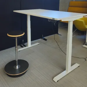 Biurko elektryczne CHIP 120x80(78) białe konstrukcja biała NOWA