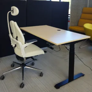 Biurko elektryczne CHIP 120x80 brzoza konstrukcja czarna NOWA