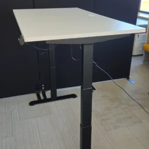 Biurko elektryczne CHIP 160x80(78) białe konstrukcja czarna NOWA