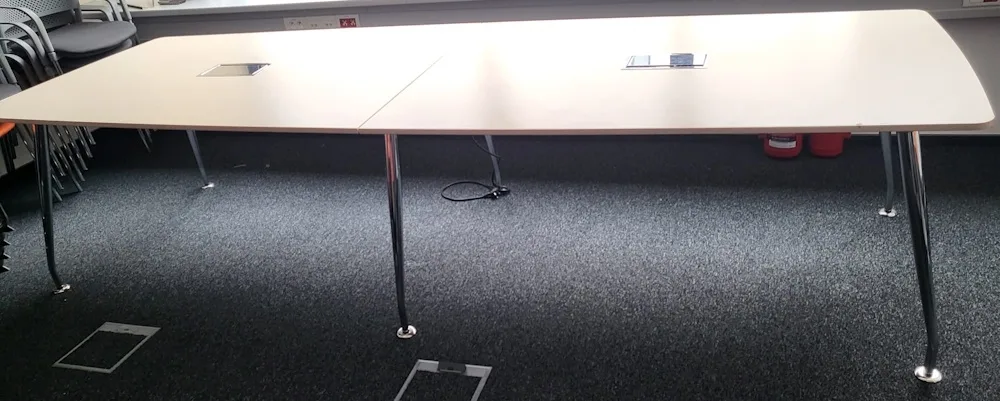 Stół konferencyjny Maro 320x110 brzoza beczka nogi chrom