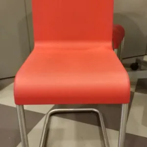 Krzesło kantyna VITRA czerwone tworzywo, płoza