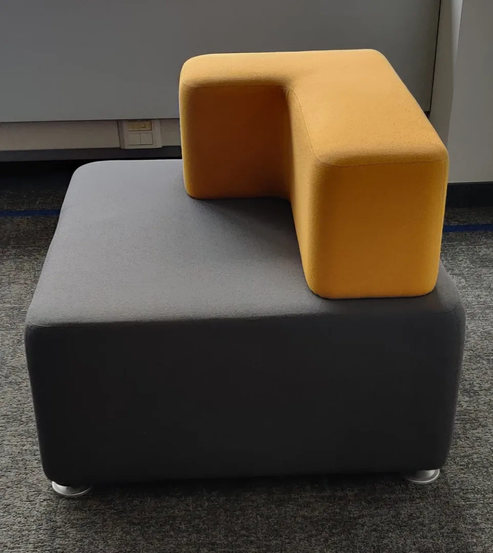 Siedzisko/sofa Steelcase B-Free 85x85 szaro-żółte L