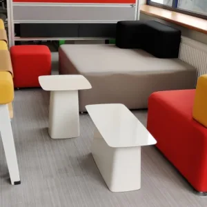 Sofa STEELCASE B-Free 120x120 kostka szary z czarnym oparciem L
