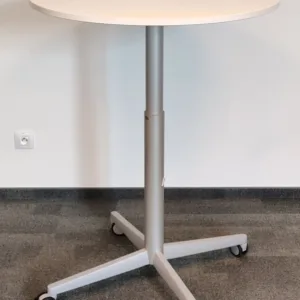 Stolik pneumatyczny BENE śr. 80 cm biały
