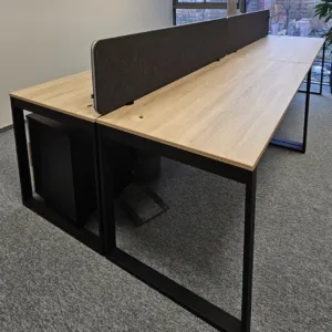 Biurko MDD 160x70 dąb/orzech noga O czarna