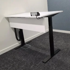 Biurko elektryczne Kinnarps 140x70 biały stelaż czarny