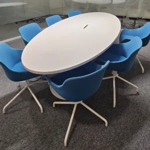 Stół konferencyjny elipsa 270x120 biały