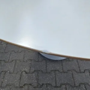 Stół kantyna śr. 120 cm IKEA Billsta biały, talerz szary kat. B
