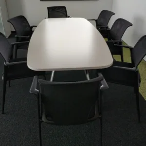 Stół konferencyjny VITRA MEDAMORPH biały 200x100 chrom
