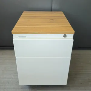 Kontener STEELCASE 2 szuflady białe top orzech S