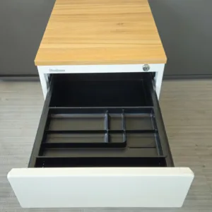 Kontener STEELCASE 2 szuflady białe top orzech S